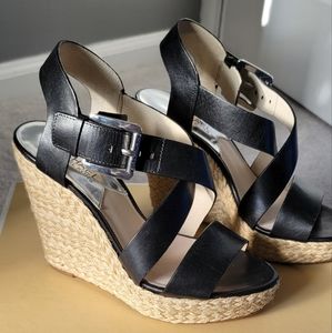 Michael Kors Giovana espadrille platform Wedge sandal black 6.5
